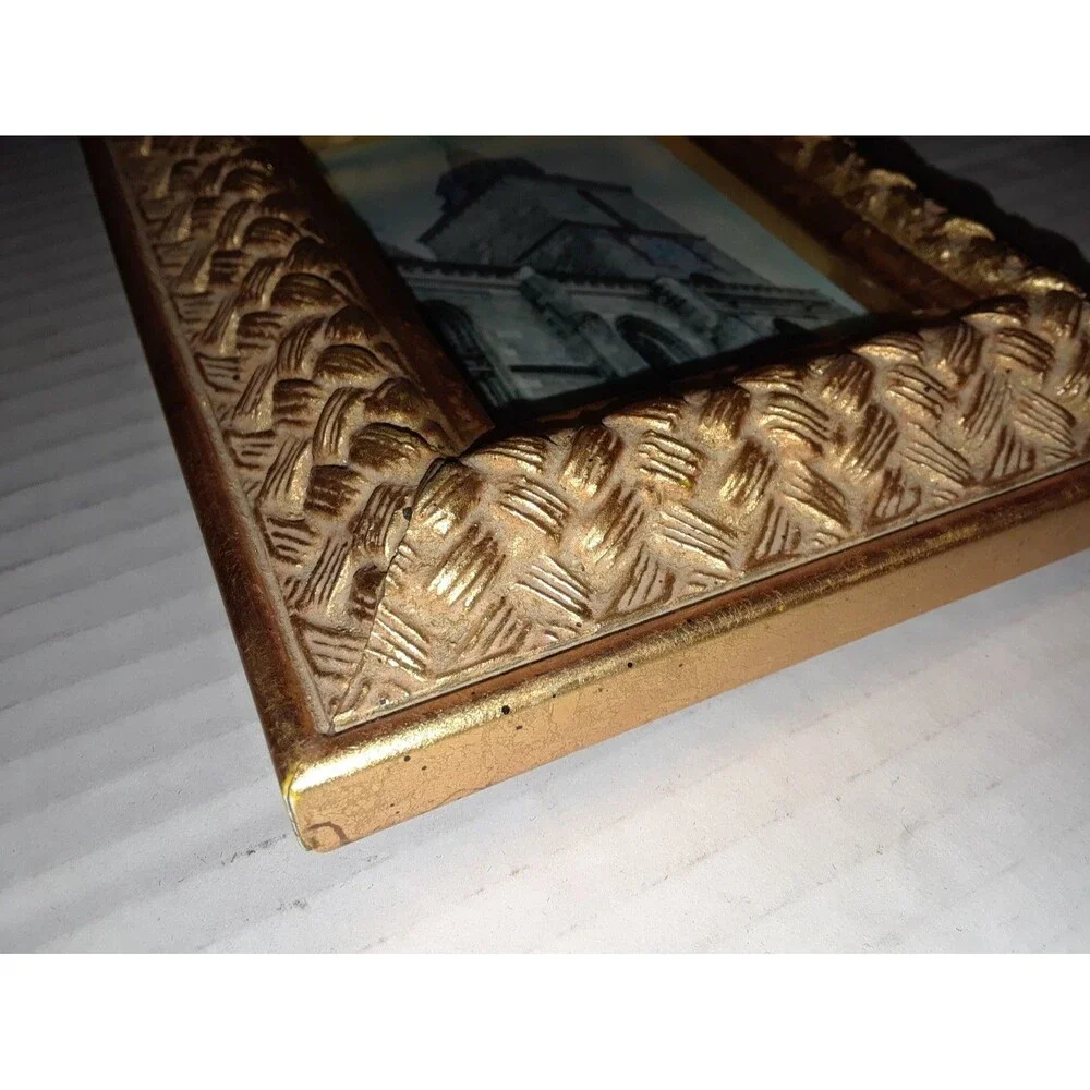 Vintage Picture Frame 2 X 3 Ornate Gold Frame Small Tier Tray Prop